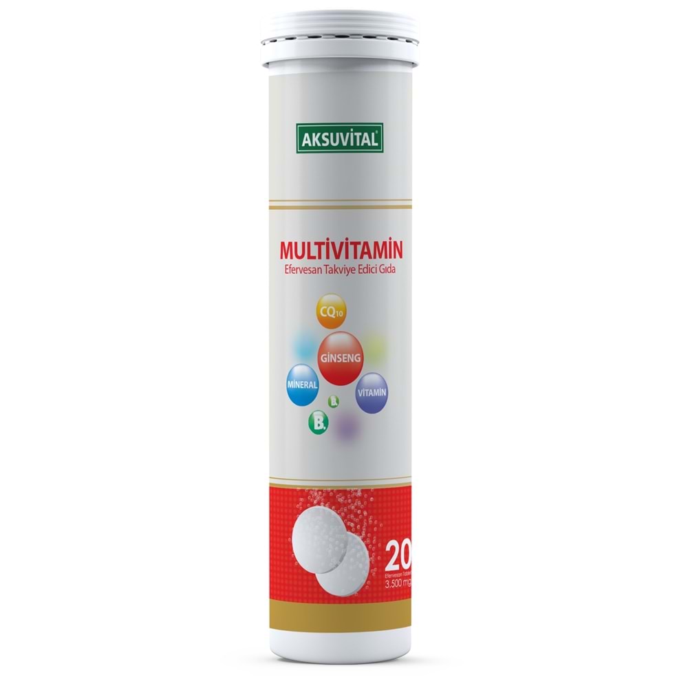 Aksu Vital Multi Vitamin Efervesan 3500 Mg 20 Tablet