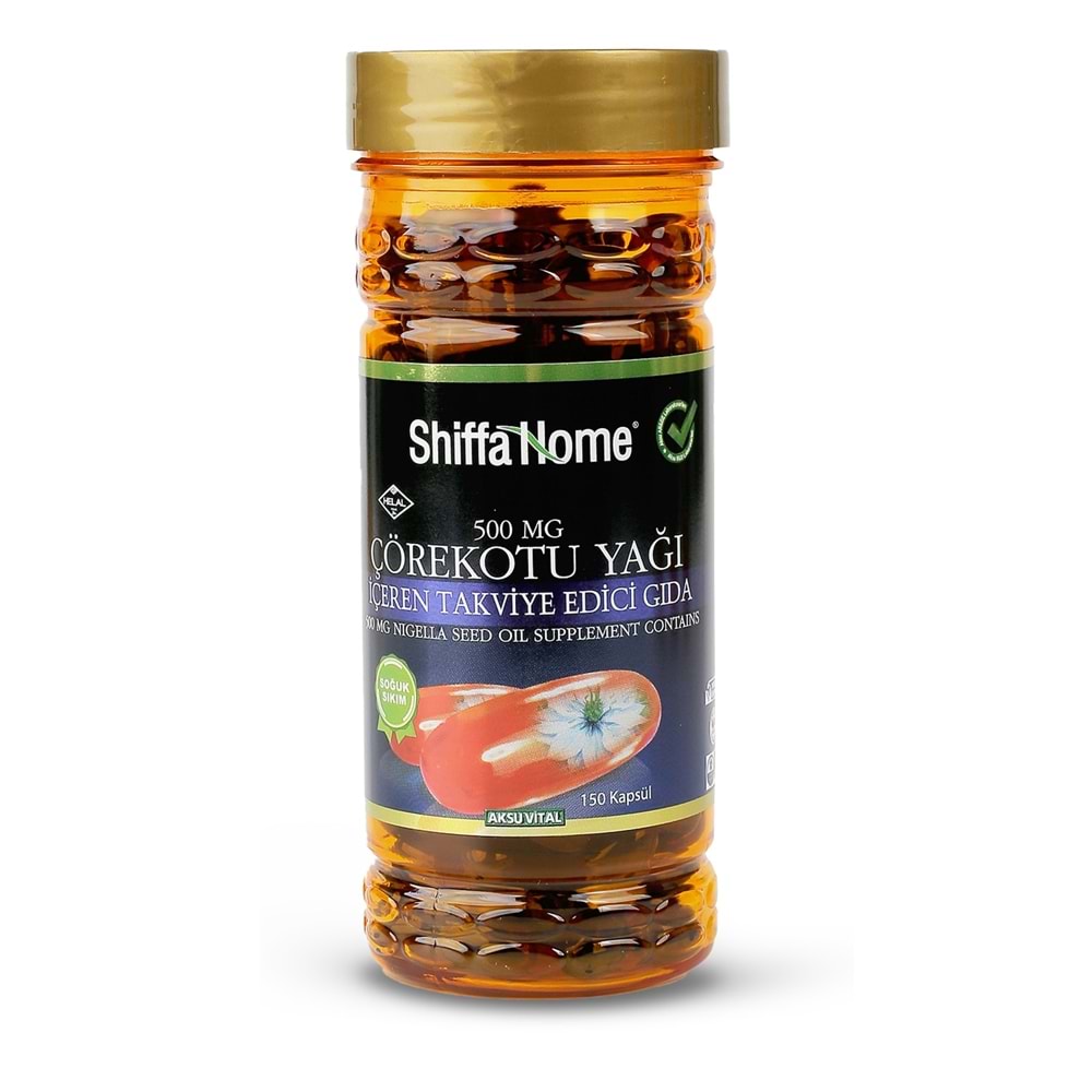 Shiffa Home Çörekotu Yağı 500 Mg 150 Softjel Kapsül
