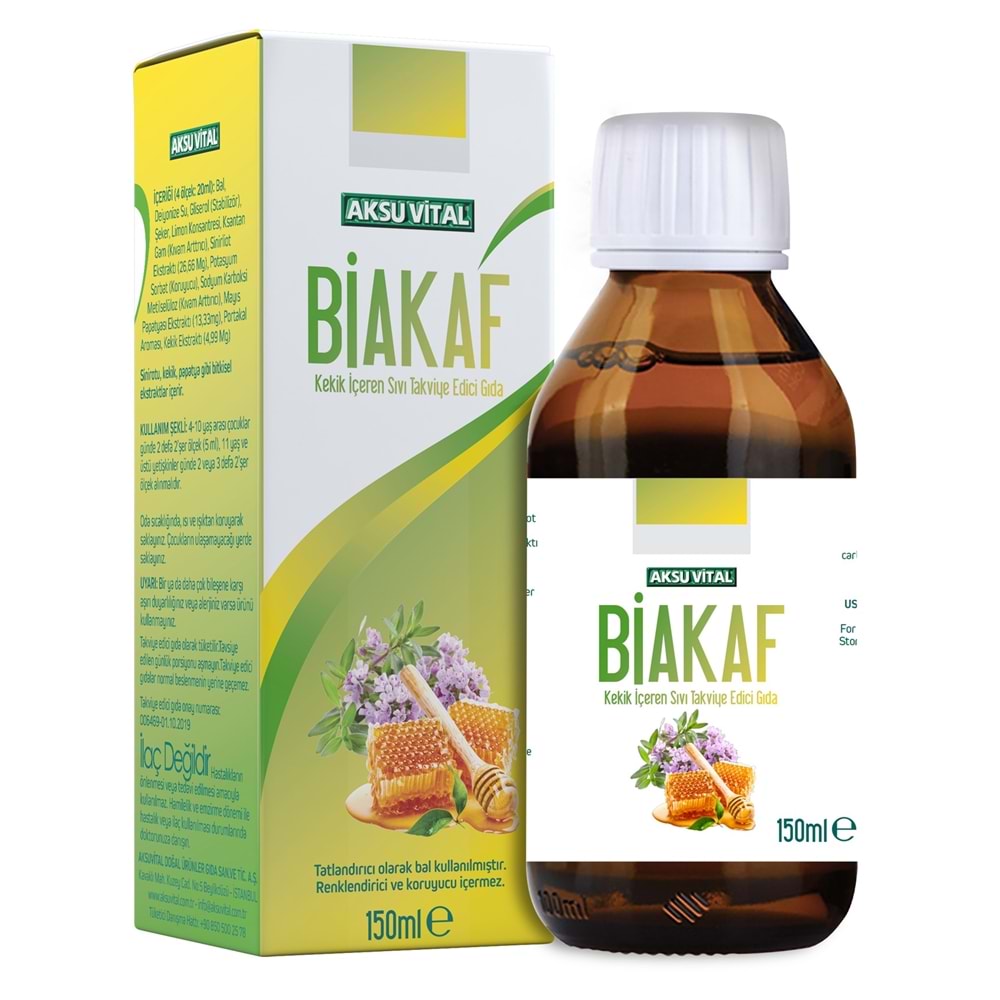Aksu Vital Biakaf Kekik İçeren Sıvı Takviye Edici Şurup 150 ML