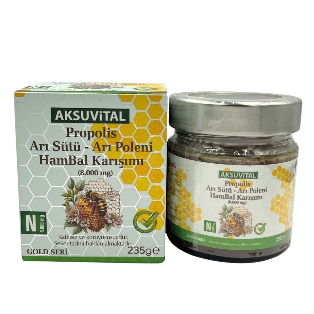 Aksu Vital Arı Sütü Propolis Arı Poleni Ham Bal Karışımı 235 Gr