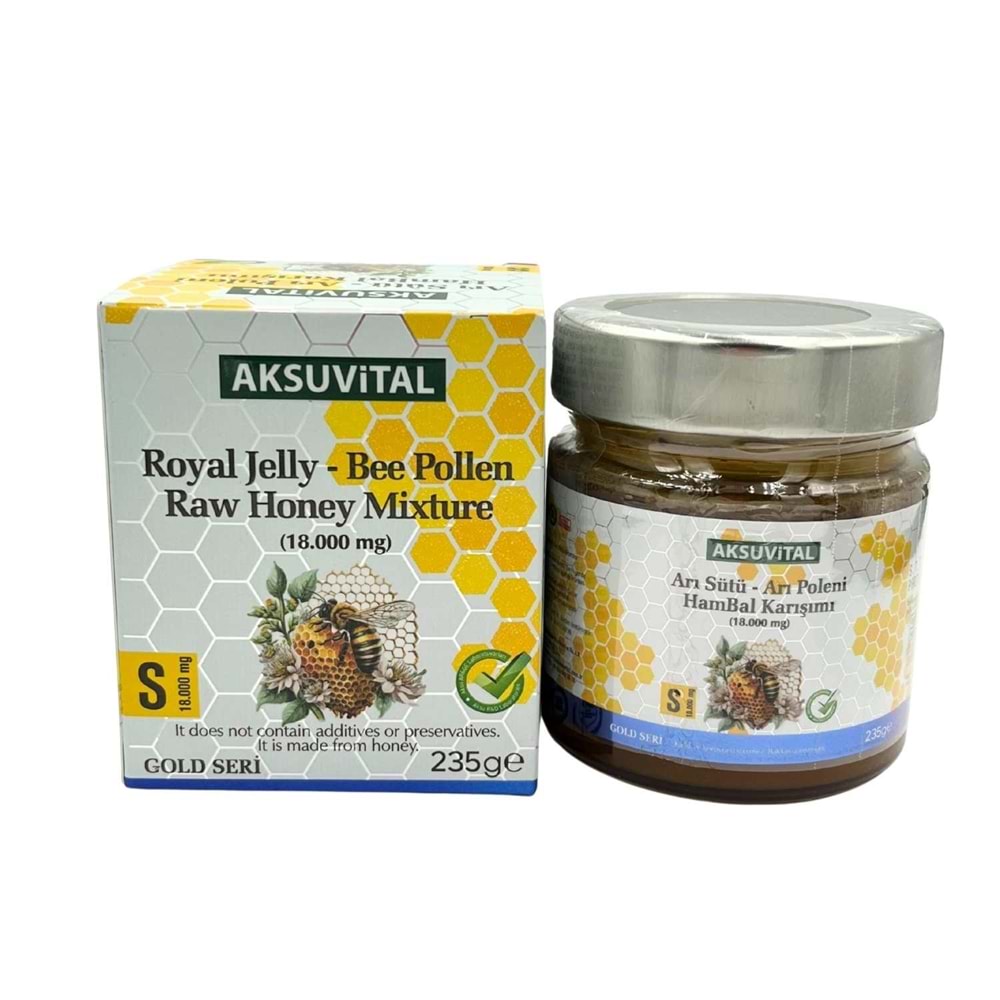 Aksu Vital Arı Sütü Arı Polen Hambal Karışımı Süper Doz 235 Gr