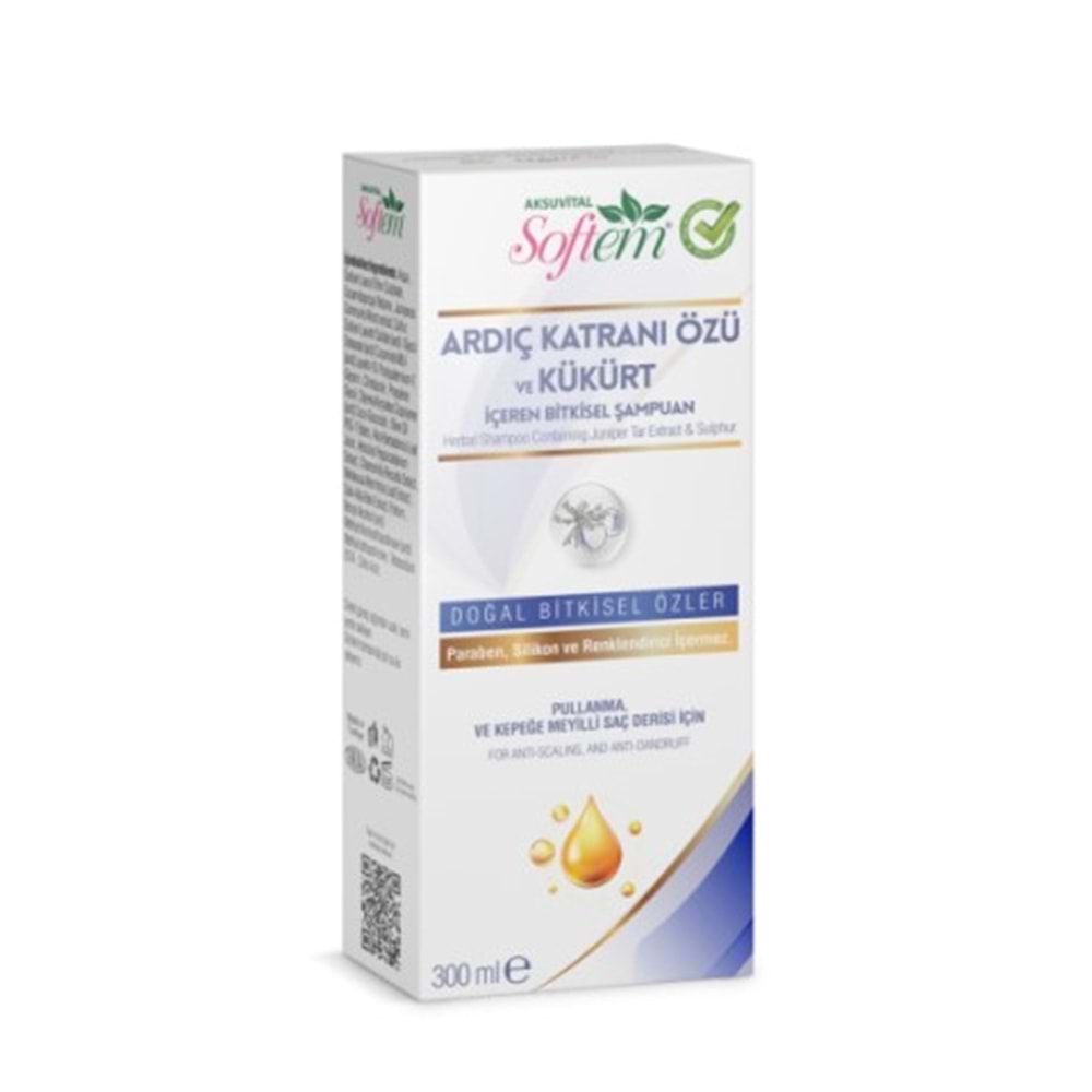 Softem Ardıç Katranı Özü Kükürt İçeren Bitkisel Şampuan 300 ML