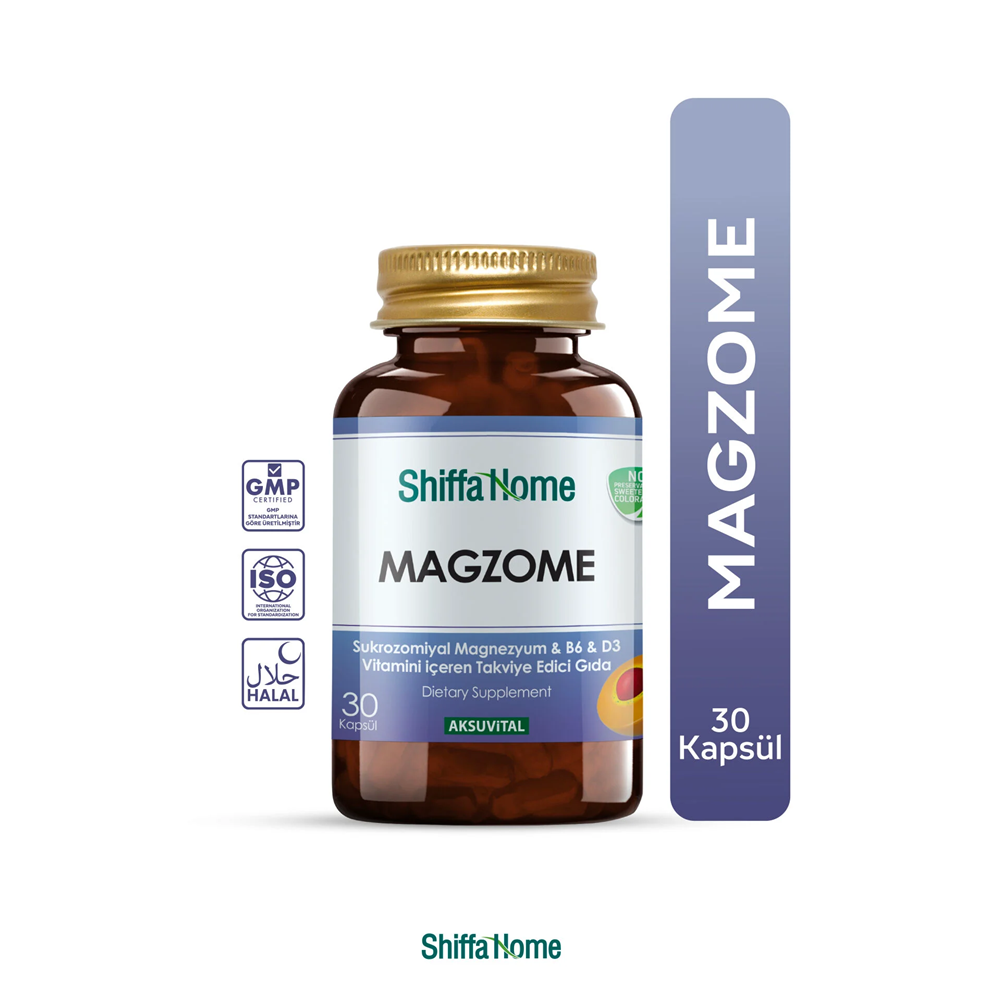 Shiffa Home Magzome Sukrozomiyal Magnezyum B6 D3 Vitamini 30 Kapsül