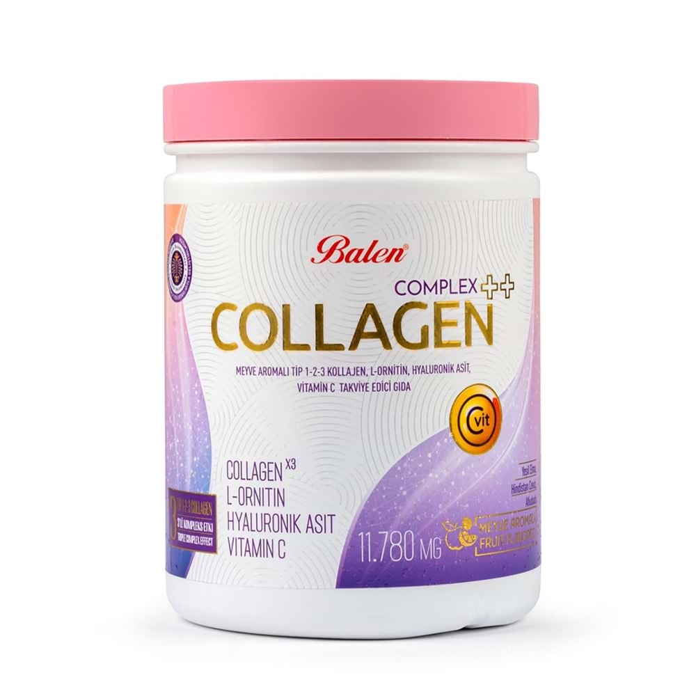 Balen Collagen Complex Meyve Aromalı Tip 1 2 3 Kolajen L-Ornitin Hyaluronik Asit Vitamin C 11.780 Mg