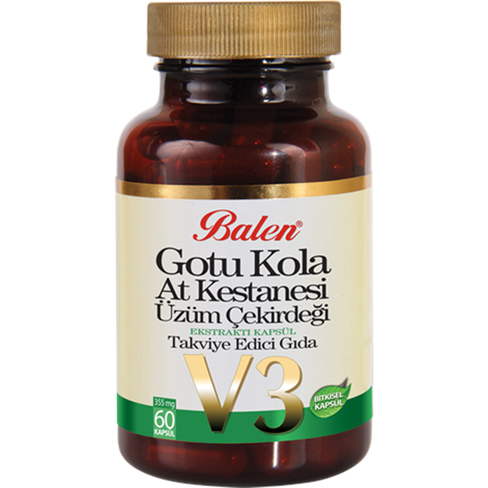 Balen Gotu Kola-At Kestanesi-Üzüm Çekirdeği Ekstraktı 355 Mg 60 Kapsül