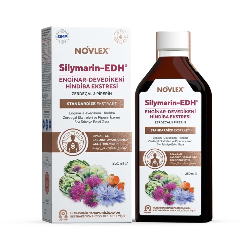 Novlex Silymarin EDH Enginar Devedikeni Hindiba Ekstresi 250 ML