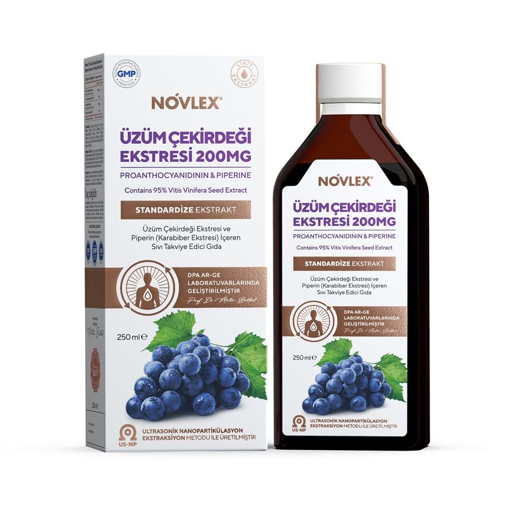 Novlex Üzüm Çekirdeği Ekstresi ve Piperin 250 ML