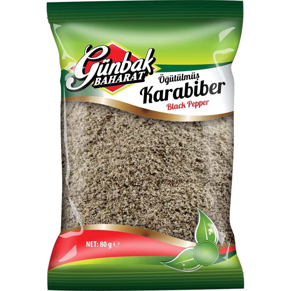 Günbak Öğütülmüş Karabiber Kutu 80 Gr 12 Adet