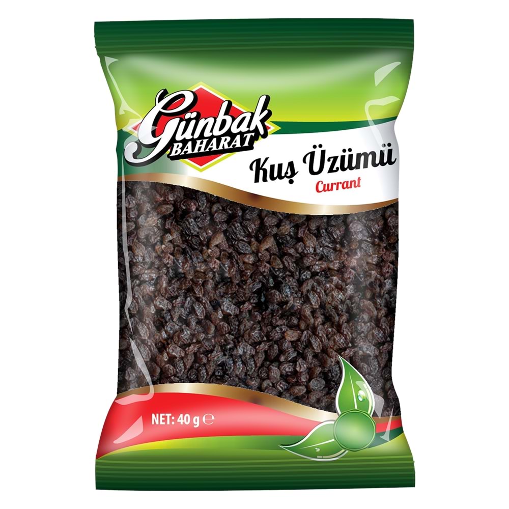 Günbak Kuş Üzümü Kutu 40 Gr X 12 Adet