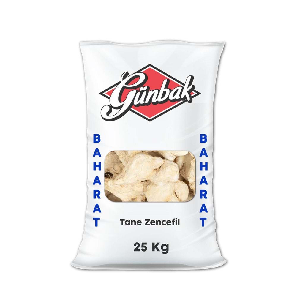 Günbak Tane Zencefil Çin Çuval 25 Kg
