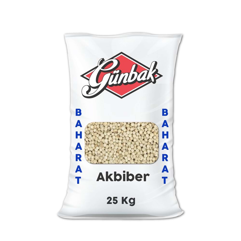 Günbak Akbiber Beyaz Biber Çuval 25 Kg