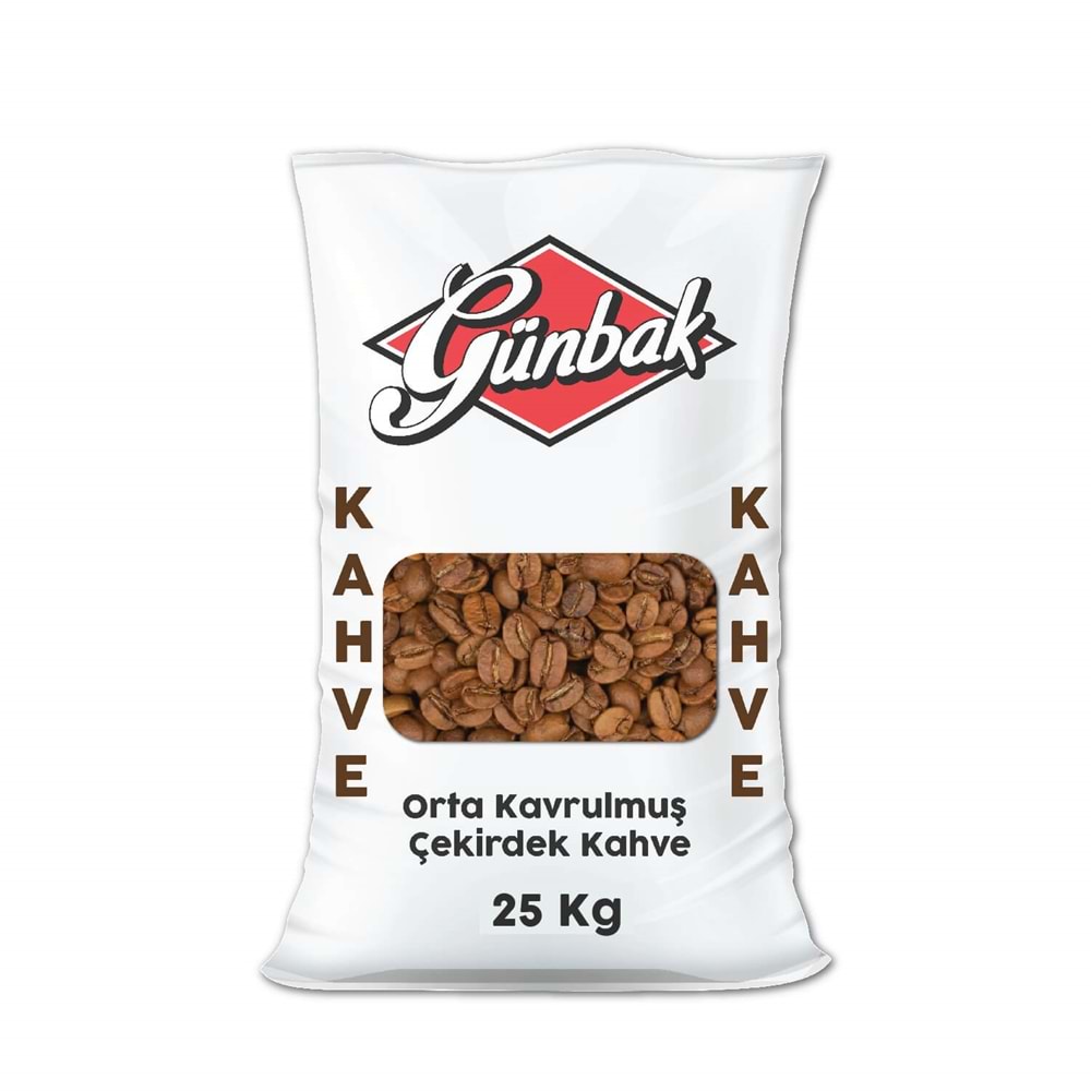 Günbak Çekirdek Kahve Orta Kavrulmuş Çuval 25 Kg