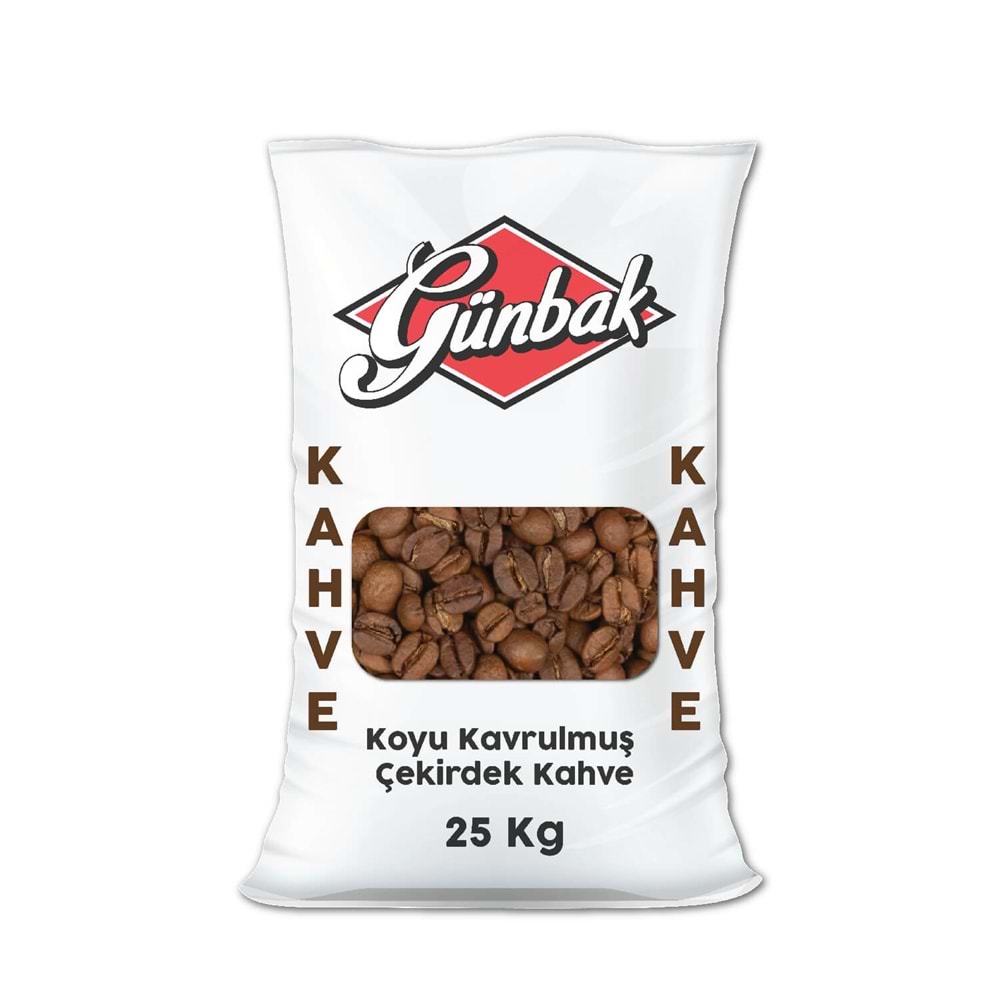 Günbak Çekirdek Kahve Koyu Kavrulmuş Çuval 25 Kg