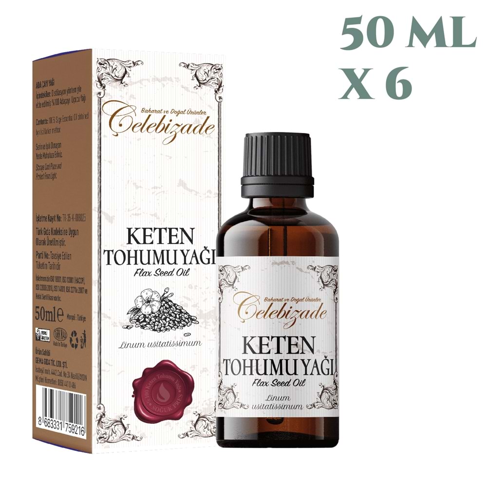 Çelebizade Keten Tohumu Yağı 50 ML X 6 Adet