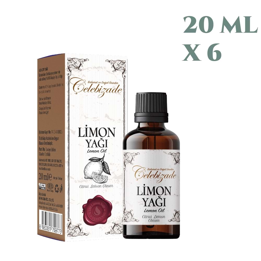 Çelebizade Limon Yağı 20 ML X 6 Adet