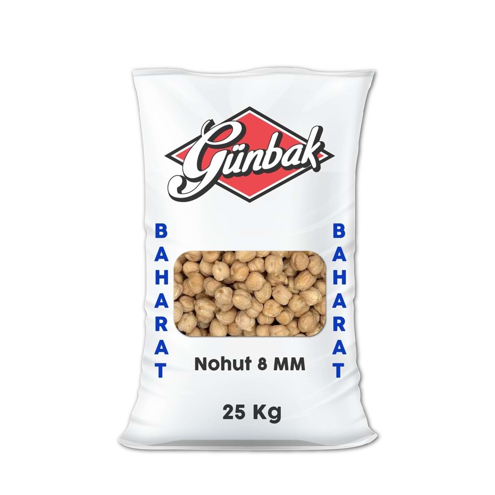 Günbak Nohut 8 MM Çuval 25 Kg