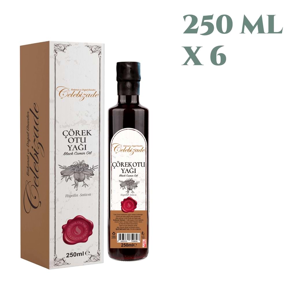 Çelebizade Çörek Otu Yağı 250 ML X 6 Adet