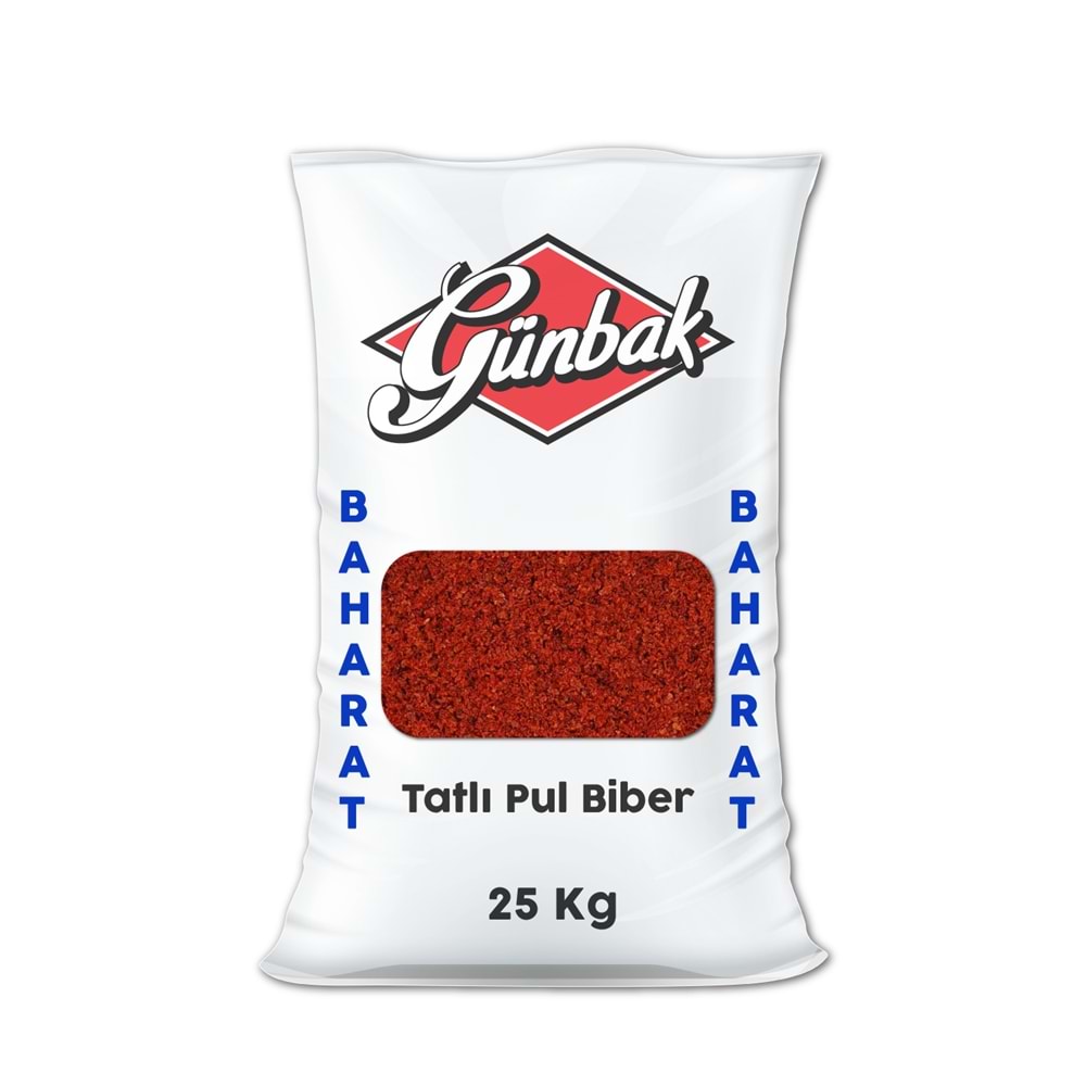 Günbak Tatlı Pul Biber Çuval 25 Kg