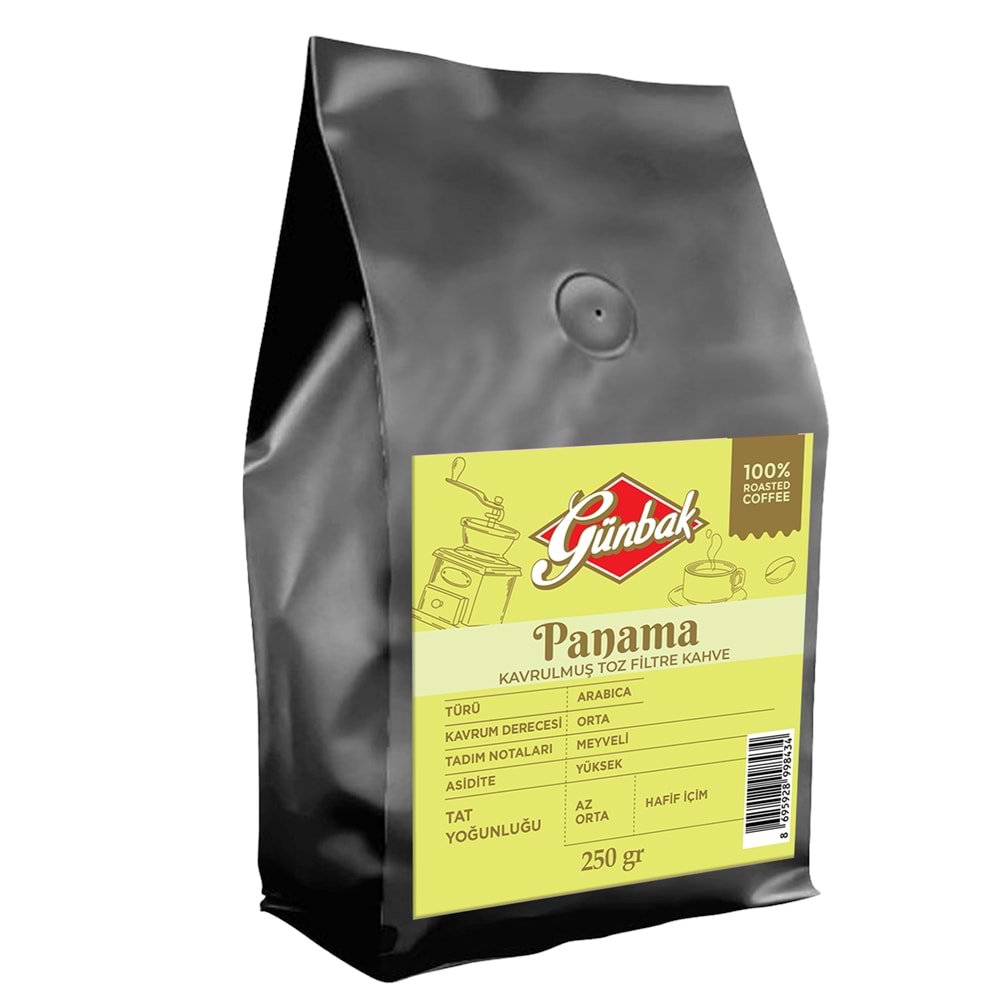 Günbak Panama Kavrulmuş Toz Filtre Kahve 250 Gr
