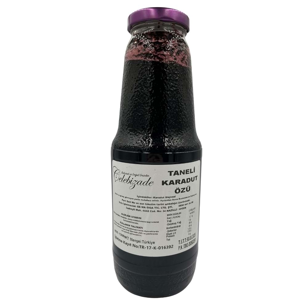 Çelebizade Taneli Karadut Özü Konsantre 1350 Gr
