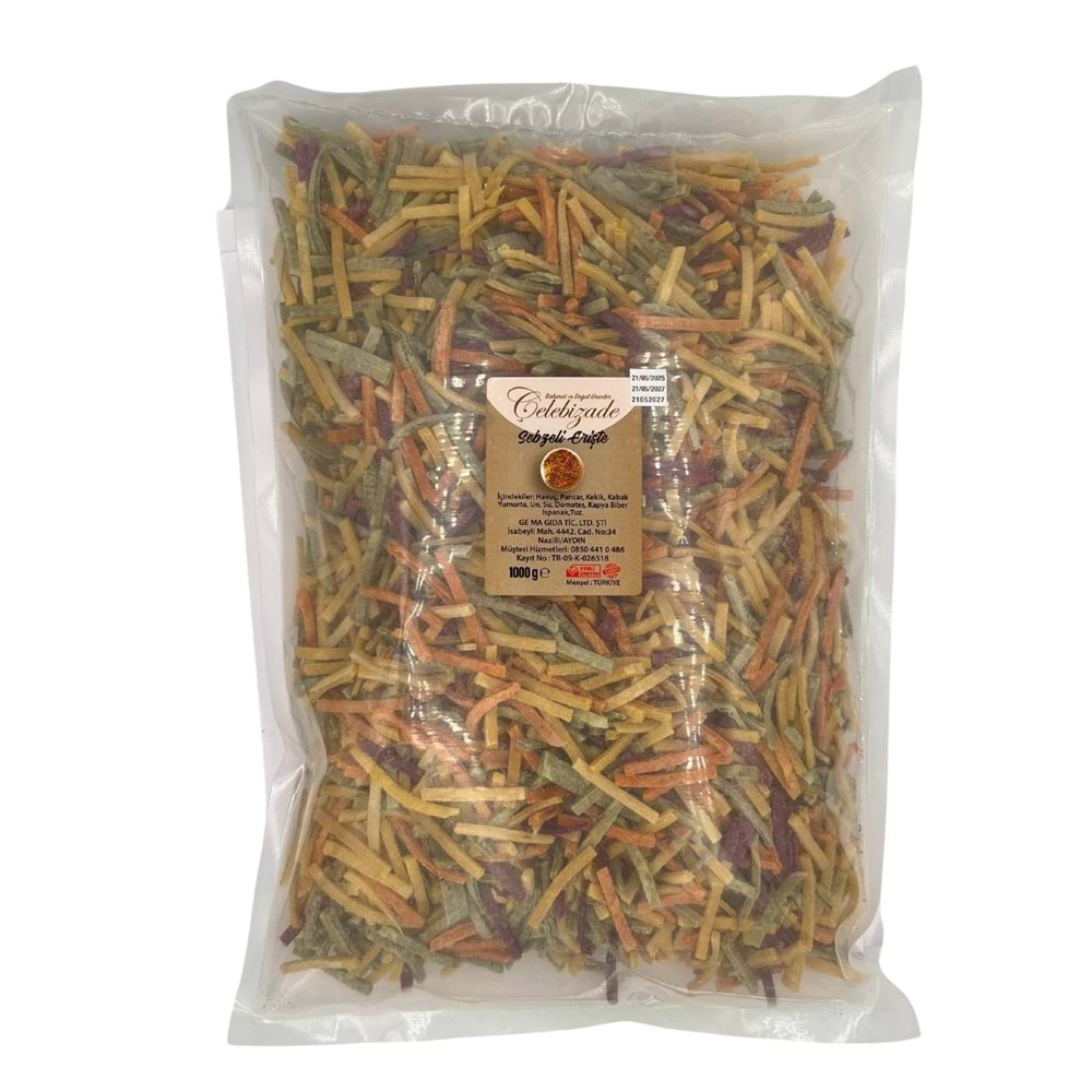 Çelebizade Sebzeli Erişte 1 Kg