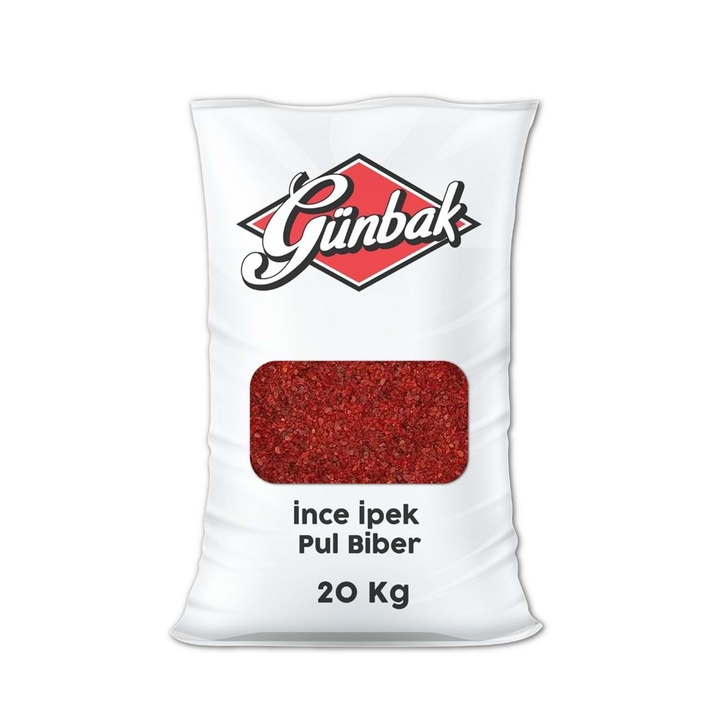 Günbak İnce İpek Pul Biber Çuval 20 Kg