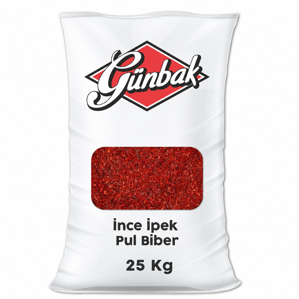Günbak İnce İpek Pul Biber Çuval 25 Kg