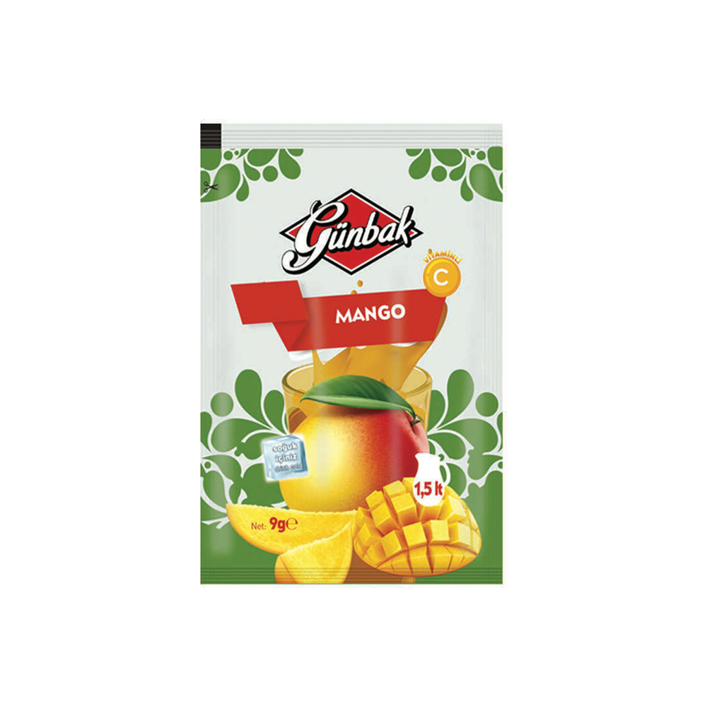 Günbak Mango Aromalı Soğuk İçecek Tozu Kutu 9 Gr X 24 Adet