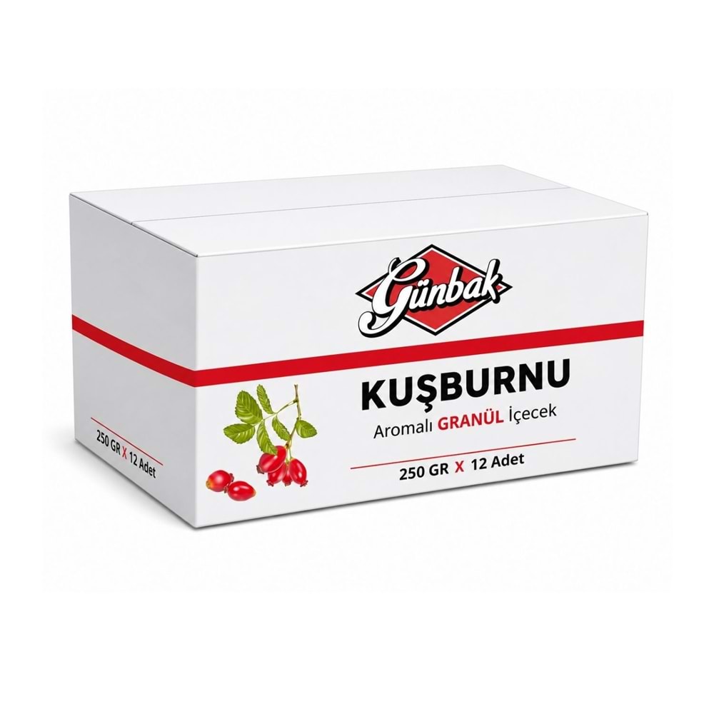 Günbak Kuşburnu Aromalı GRANÜL İçecek 250 GR X 12 Adet