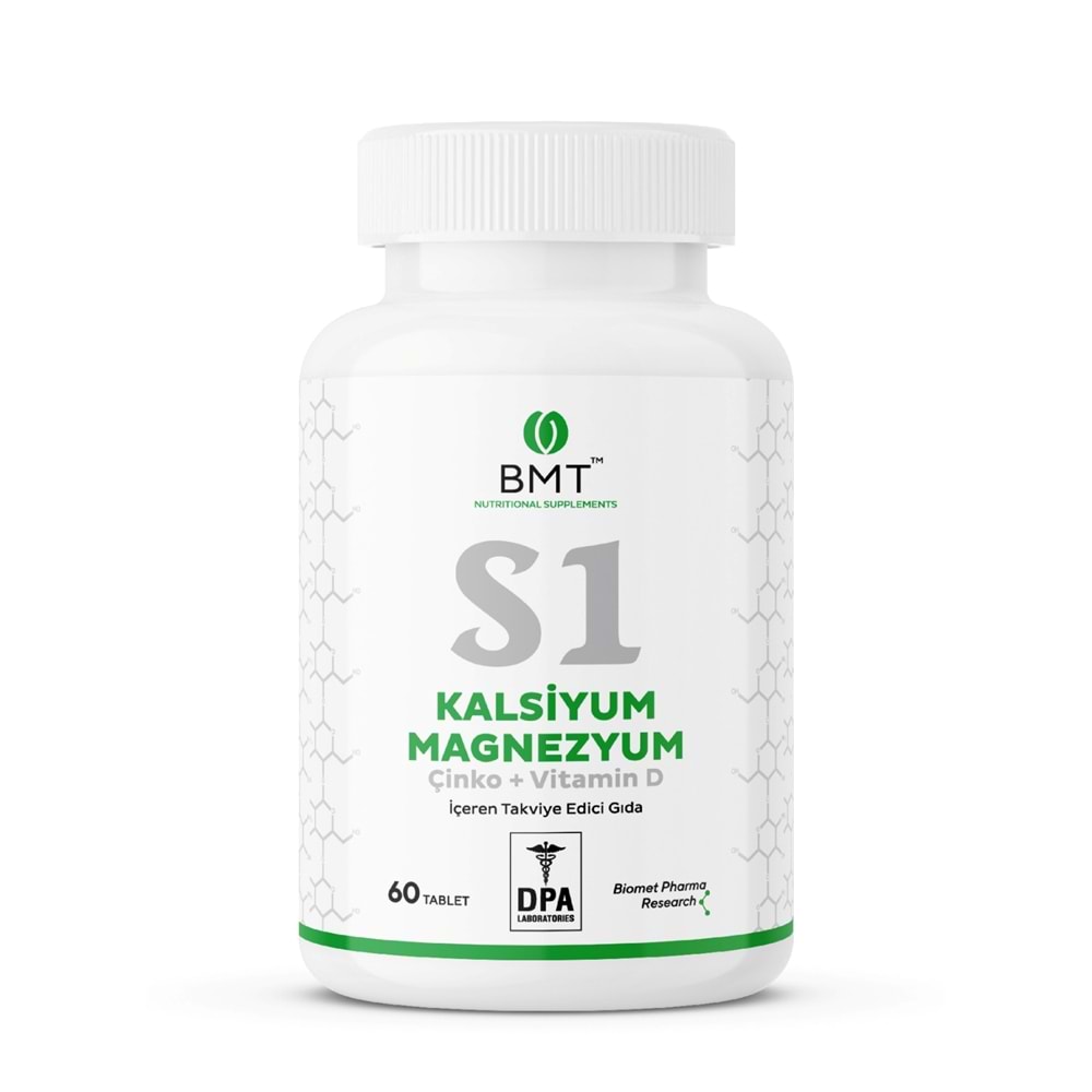 Biomet S1 Kalsiyum Magnezyum Çinko Vitamin D 60 Tablet 75 GR
