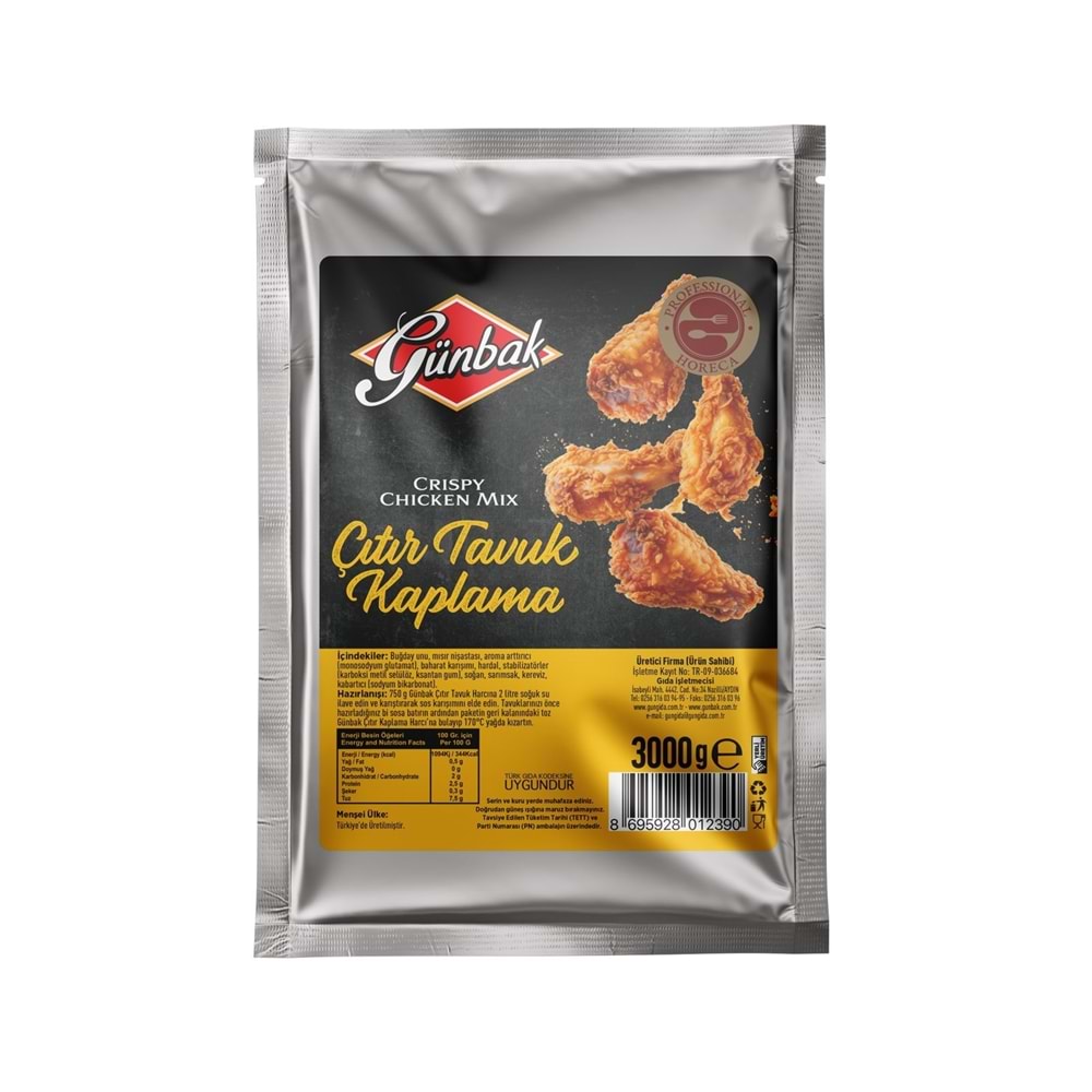 Günbak Çıtır Tavuk Kaplama Harcı 3000 Gr