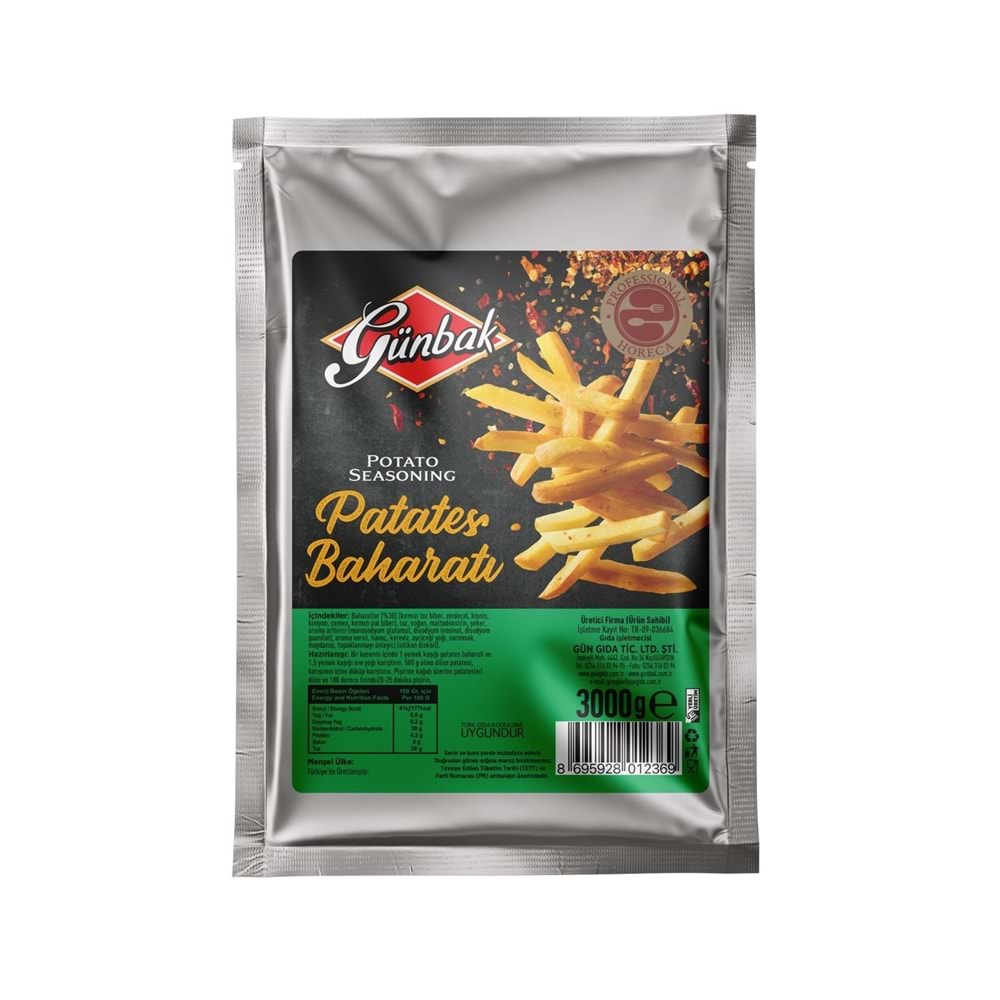 Günbak Patates Baharatı 3000 Gr