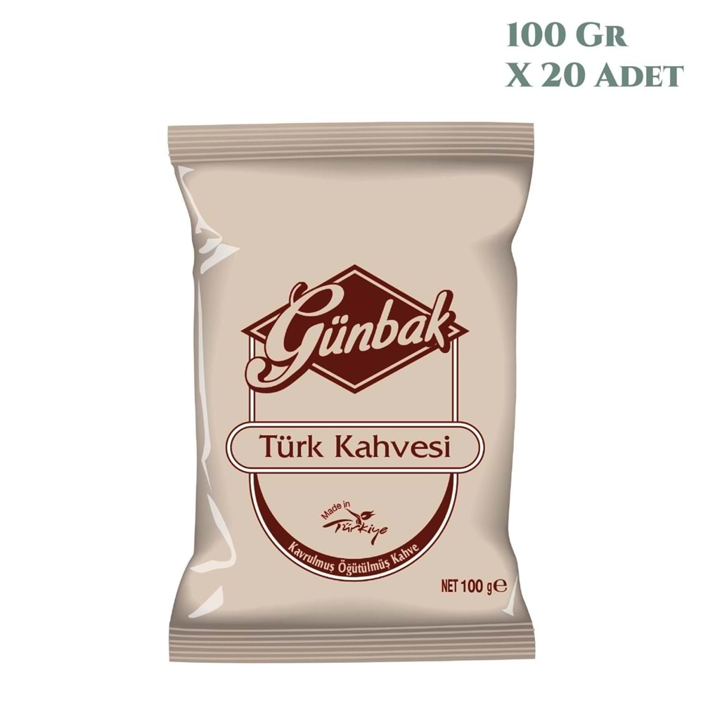 Günbak Türk Kahvesi Kutu 100 GR X 20 Adet