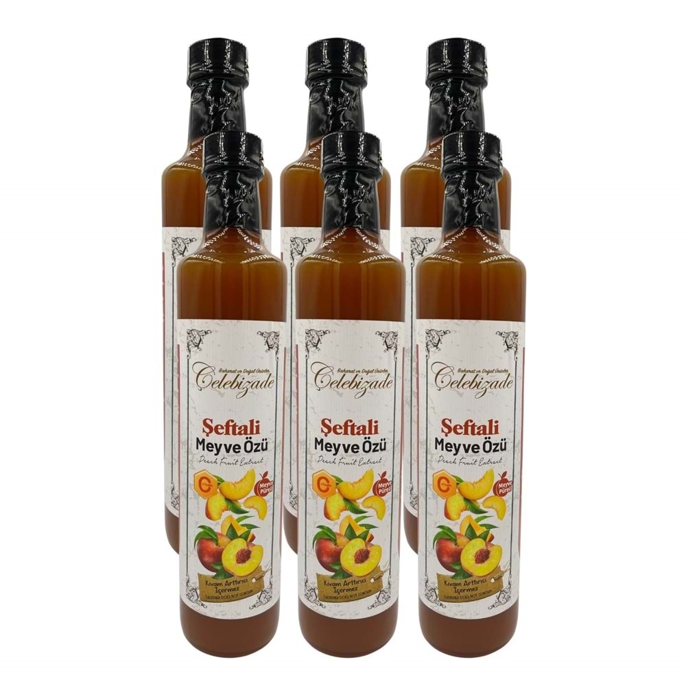Çelebizade Şeftali Meyve Özü 650 Gr X 6 Adet