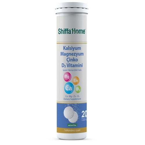Shiffa Home Kalsiyum Magnezyum Çinko D3 Vitamini 3500 Mg 20 Tablet