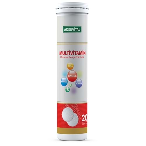 Aksu Vital Multi Vitamin Efervesan 3500 Mg 20 Tablet