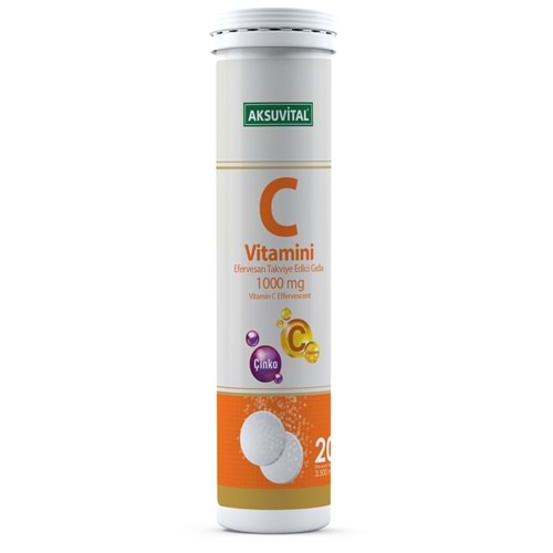 Aksu Vital C Vitamini Efervesan 1000 Mg 20 Tablet