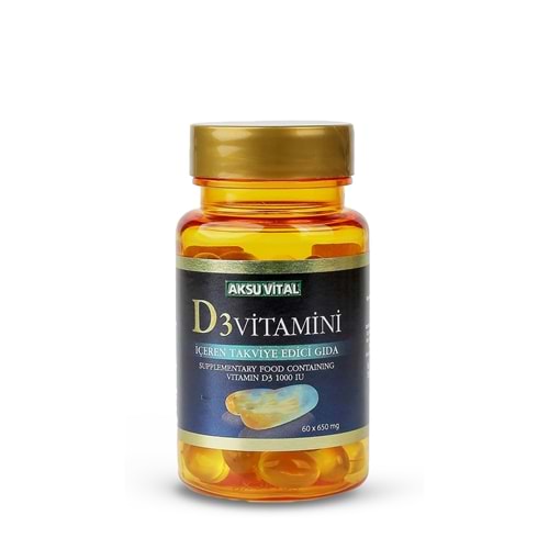 Aksu Vital D3 Vitamin 650 Mg 60 Softjel Kapsül
