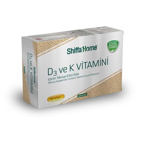 Shiffa Home D3 ve K Vitamini 1300 Mg 30 Softjel Kapsül