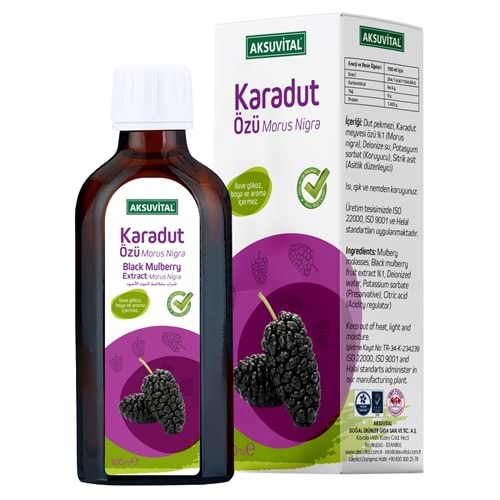 Aksu Vital Karadut Özü Şurup 100 ML