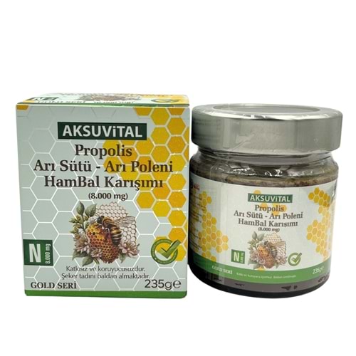 Aksu Vital Arı Sütü Propolis Arı Poleni Ham Bal Karışımı 235 Gr