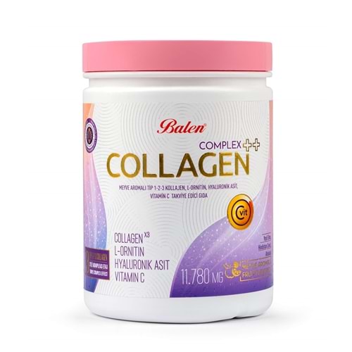 Balen Collagen Complex Meyve Aromalı Tip 1 2 3 Kolajen L-Ornitin Hyaluronik Asit Vitamin C 11.780 Mg