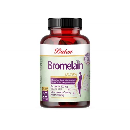 Balen Bromelain Ultra Krom Glukomannan Tablet 640 Mg 60 Adet
