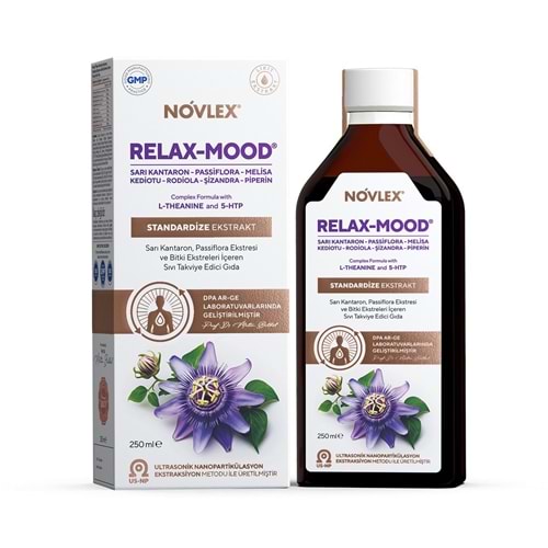 Novlex Relax Mood Sarı Kantaron Passiflora Ekstresi ve Bitki Ekstreleri 250 ML