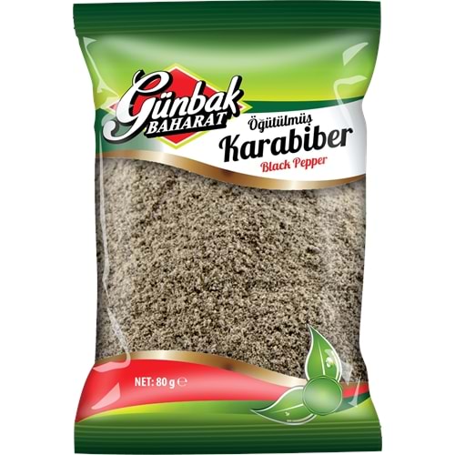 Günbak Öğütülmüş Karabiber Kutu 80 Gr 12 Adet