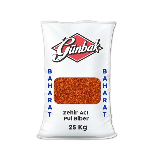 Günbak Zehir Acı Pul Biber Çuval 25 Kg