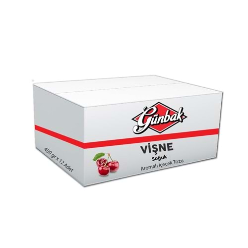 Günbak Vişne Aromalı Soğuk İçecek Tozu 450 Gr Kutu 12 Adet