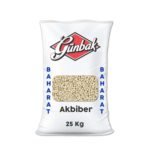 Günbak Akbiber Beyaz Biber Çuval 25 Kg