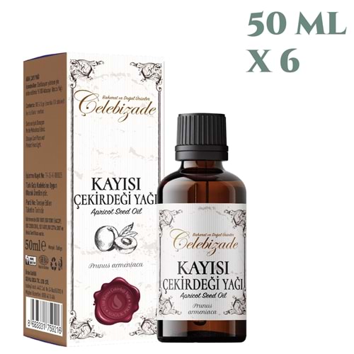Çelebizade Kayısı Çekirdeği Yağı 50 ML X 6 Adet
