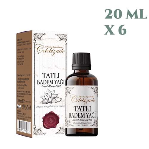 Çelebizade Tatlı Badem Yağı 20 ML X 6 Adet